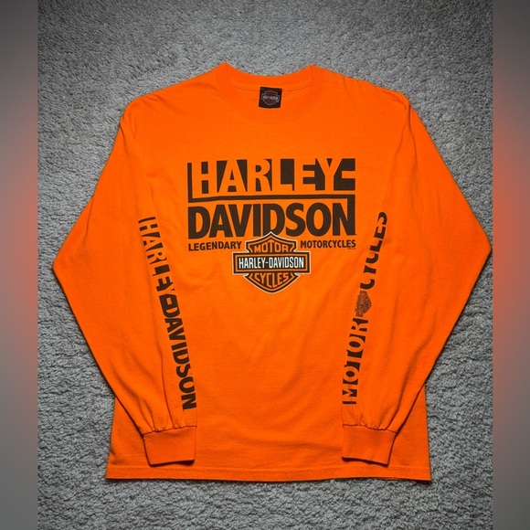 Harley Davidson Shirt Mens Large Crewneck Long Sleeve Legendary Motorcycles HD - Picture 2 of 5